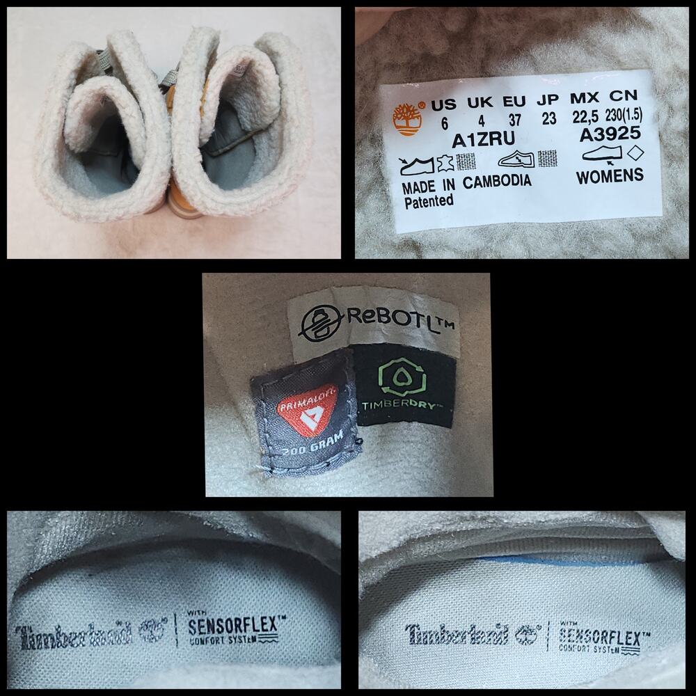 Cabincore Knee High Timberland Boots 6 Wheat Nubuck Shearling Gorpcore Apres Ski - Picture 15 of 15